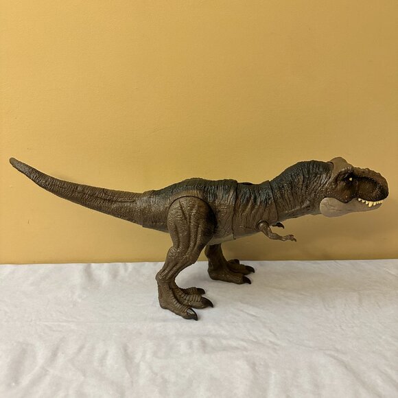 2 Jurassic World T-Rex Dinosaur Action Figures / Epic Roarin' & Thrash 'N Devour - Picture 7 of 16